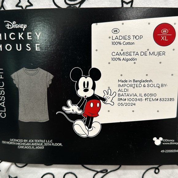 NIP Disney Mickey Mouse Classic Fit Ladies Tee T Shirt Top Sz XL Sketch Drawings - Picture 6 of 7